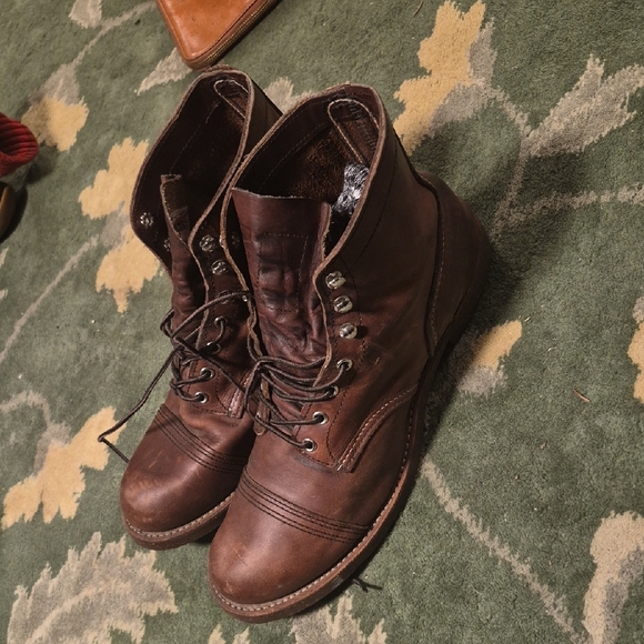 Red Wing Shoes Dark Brown Leather Boots - Picture 2 of 15